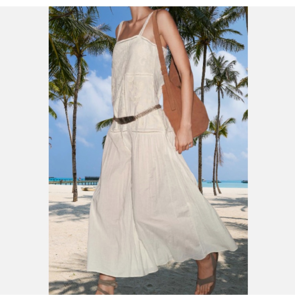 New Zara ZW Collection Patchwork Embroidered Dress